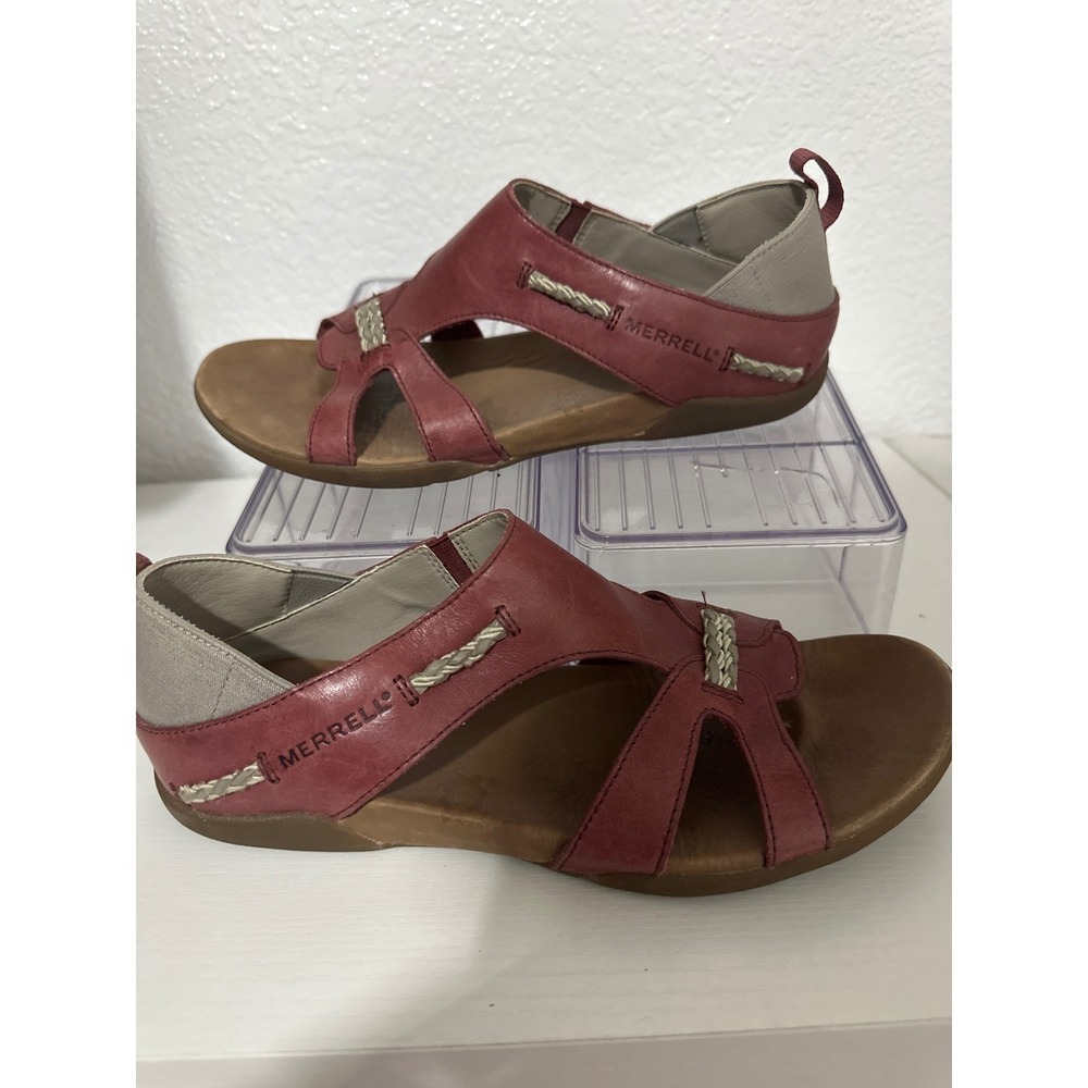 Merrell Port Leather Womens Walking Sandals Casual Comfort - Size 8 - Picture 2 of 7